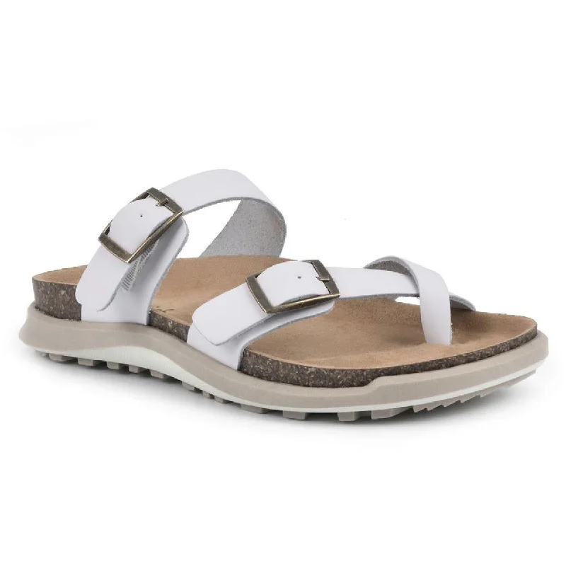 End-Of-Season Clearance White Mountain Womens Hazy Leather Buckle Footbed Sandals