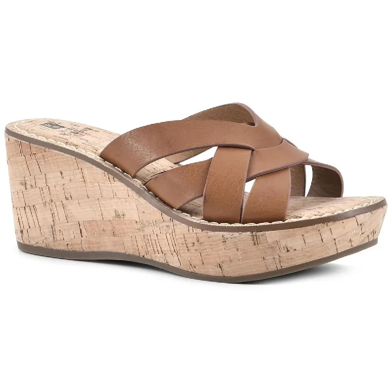 Vintage-Inspired Style Offers White Mountain Womens Samwell Cork Slip On Wedge Sandals