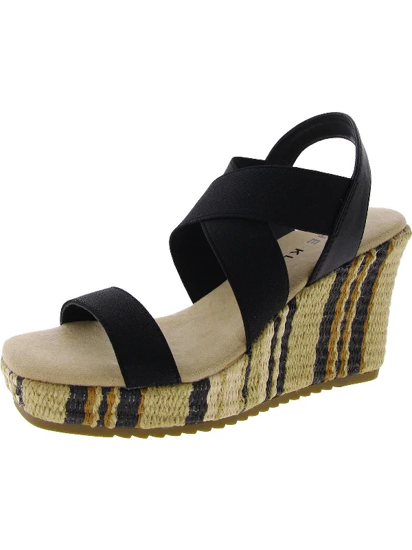 Stylish Statements Womens Canvas Platform Wedge Sandals