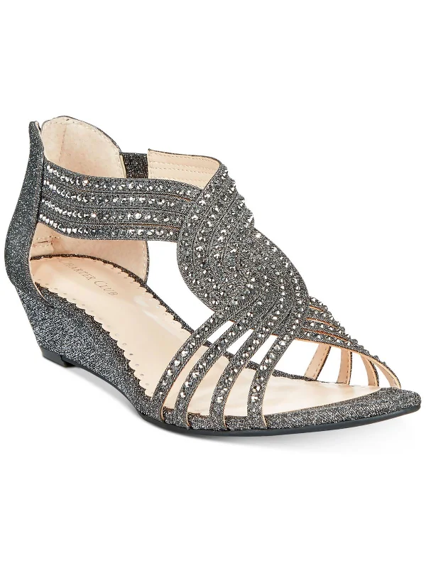 Women's Designer Boots Womens Embellished Textured Wedge Sandals