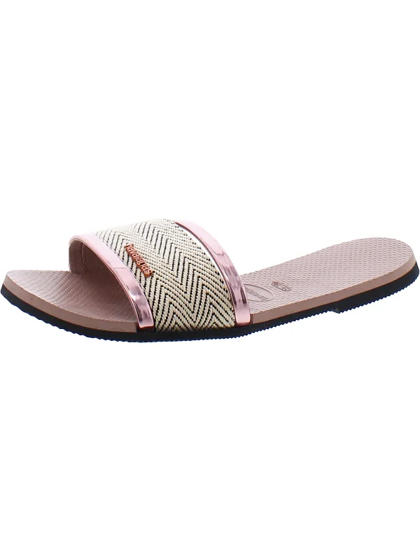 Bold Fashion Footwear Womens Laceless Woven Slide Sandals