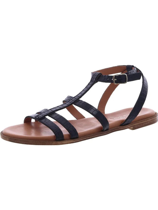 Fashion Forward Womens Leather Caged Strappy Sandals