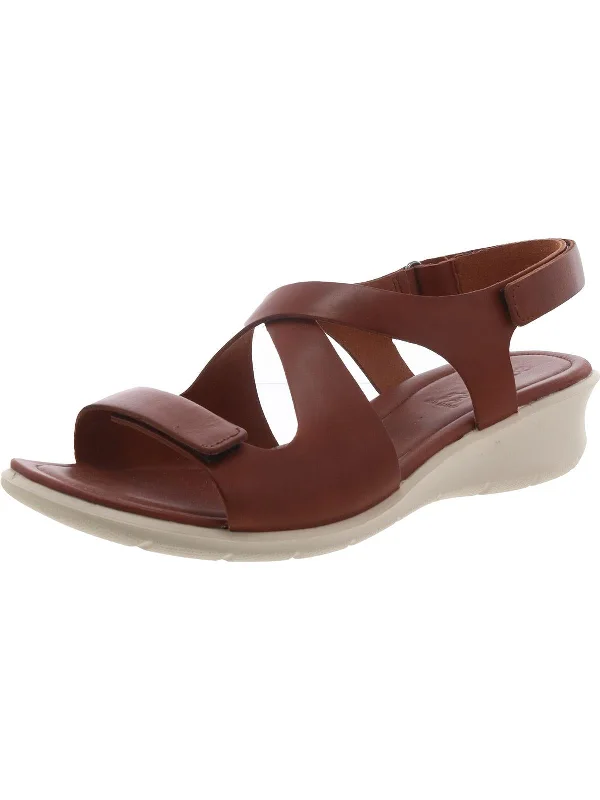 Timeless Elegance Redefined Womens Leather Criss-Cross Slingback Sandals