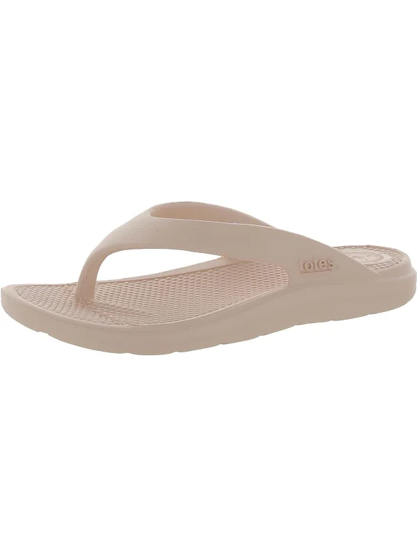 Women's Durable Footwear Womens Round Toe Slip On Flip-Flops