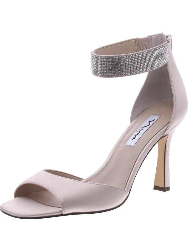 Season Sale Womens Satin Embellished Ankle Strap