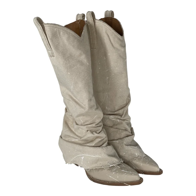 The Latest Trends R13/Western Boots/EU 42/All Over Print/Leather/CRM/COWBOY SLOUCH