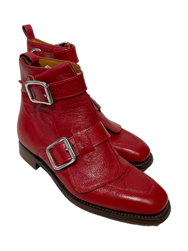 Versatile Shoes Promotion Vivienne Westwood/Western Boots/US 6/Leather/RED/Double Buckle