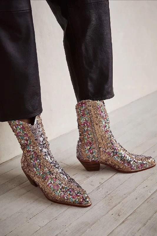 End-Of-Season Clearance ASTERIA SEQUIN ANKLE BOOTS X FREE PEOPLE