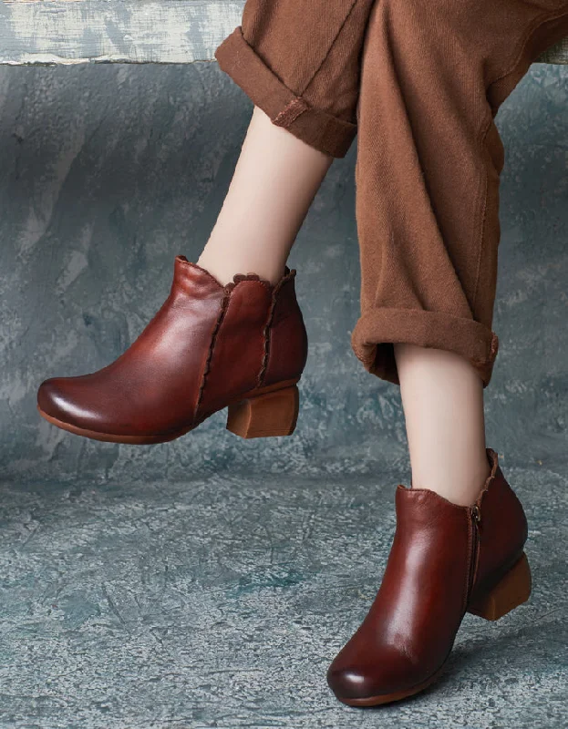 Insane Discount Onslaught Autumn Winter Handmade Elegant Chunky Heels Boots