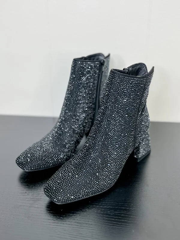 Comfortable Breathable Running Shoes [Chinese Laundry] Diya Rhinestone Bootie-Black