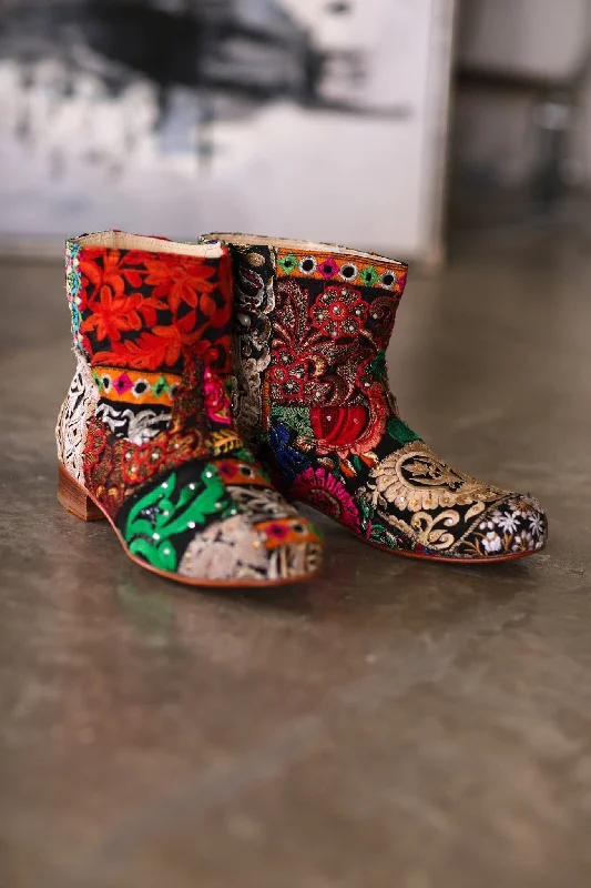 Refined Fashion Sale EMBROIDERED PATCHWORK BOOTS ROMY