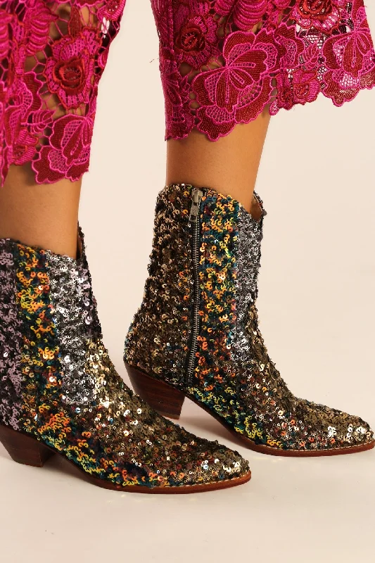 The Latest Trends EMBROIDERED SEQUIN BOOTS ASTERIA