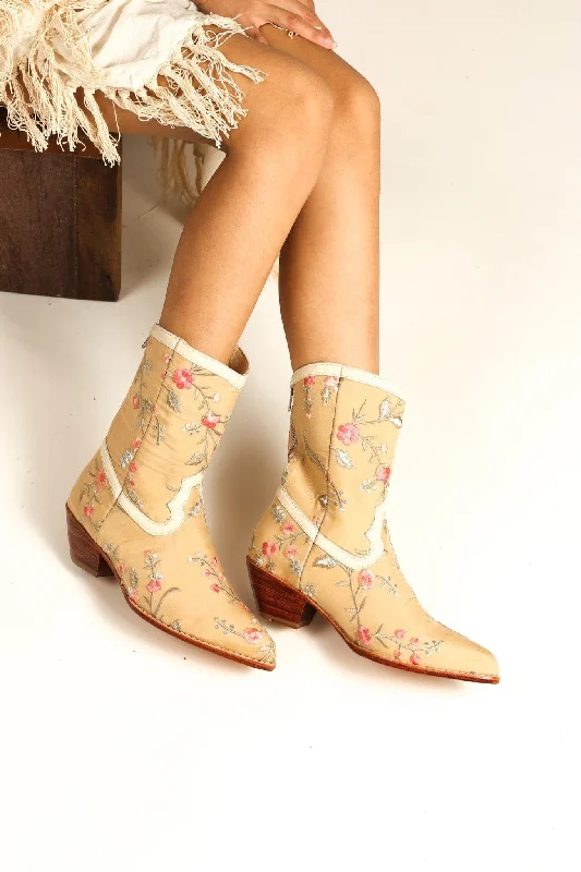 Best Sellers EMBROIDERED SILK BOOTS JOELLE