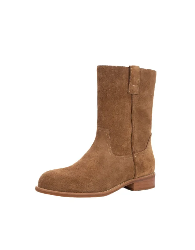 Final Sale Genuine Leather Versatile Suede Mid-calf Boots