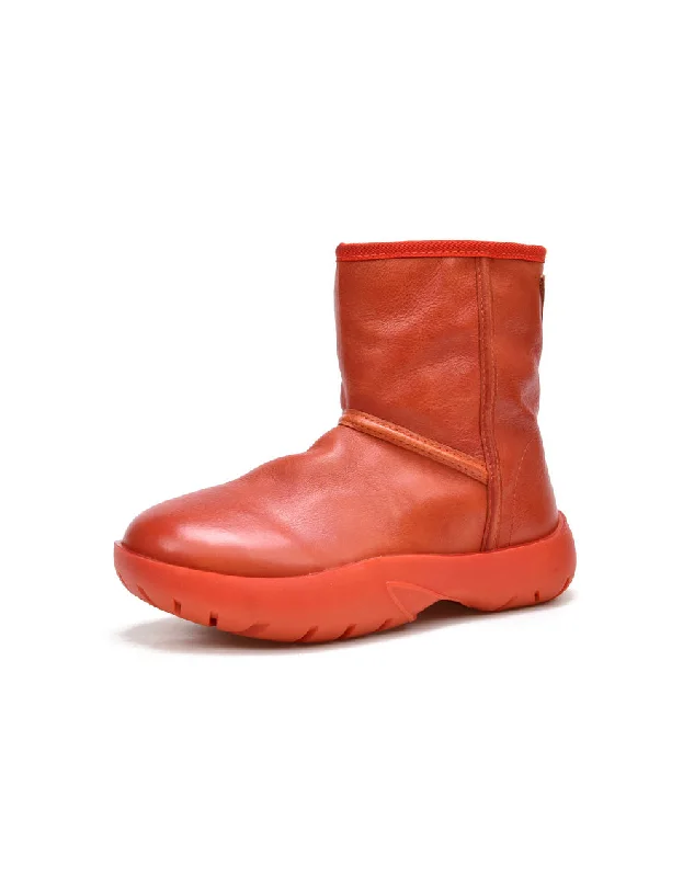 Buy More, Save More Genuine Leather Waterproof Platform Snow Boots with Fur