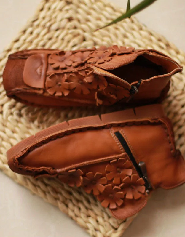 Gift Ideas Handmade Chinese Style Soft Sole Flat Short Boots