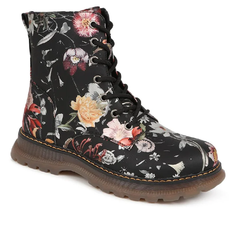 Adventure-Ready Footwear Sale Lace-Up Floral Boots  - PINYI40011 / 326 033