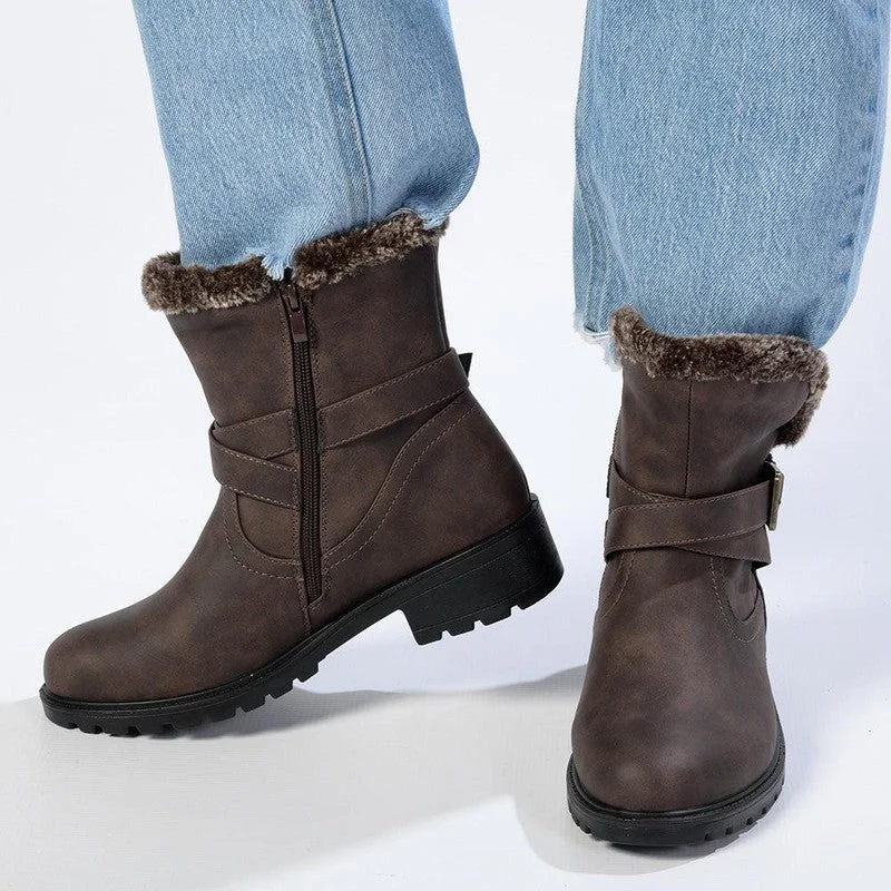 Women's Fashion Boots Madison Faith Ankle Boots - Chocolate