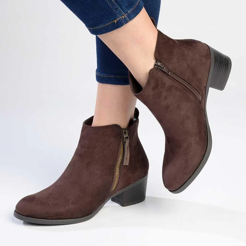 Trendy Outdoor Casual Shoes Madison Fay Gusset Side Zip Ankle Boot - Chocolate