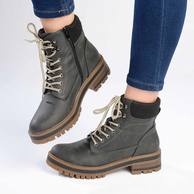 High-End Casual Shoes Madison Felicity Lace Up Ankle Boots - Black