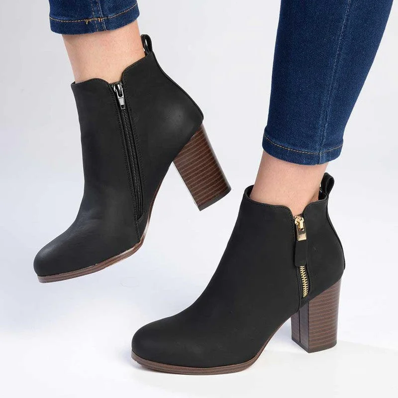 Designer Casual Shoes Madison Fern Ankle Boot - Black