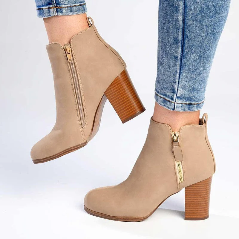 Everyday Fashion Shoes Madison Fern Ankle Boot - Taupe