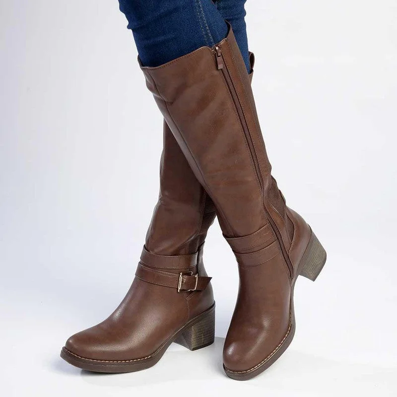 Bold Fashion Footwear Madison Gabriella Long Boots - Chocolate