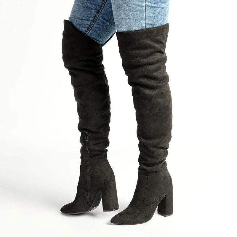 Comfortable Fashion Shoes Madison Portia Long Boots - Black