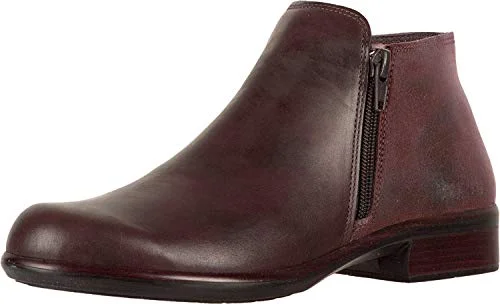 Comfortable Maternity Shoes Helm Bootie (26030) - Bordeaux Leather/Violet Nubuck