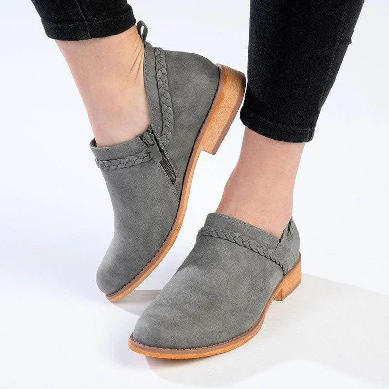 Fashionable Arch Support Shoes Promotion Pierre Cardin Slip On Boot With Plaited Detail - Grey