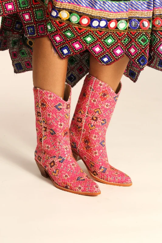 You'Ll Love Us Because PINK WESTERN BOOTS BAJA