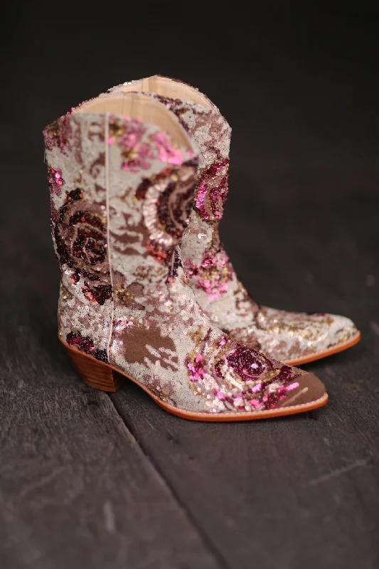 Slip-Resistant Footwear Promotion SEQUIN EMBROIDERED WESTERN BOOTS INGA