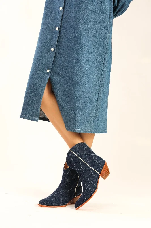 Modern Chic Discounts SHORT DENIM BOOTS SANTI