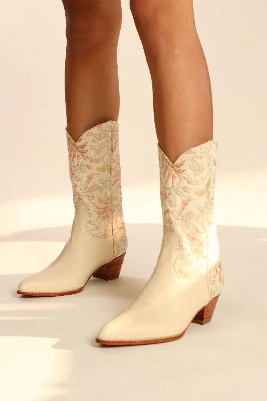 Affordable Trendy Fashion SILK WESTERN EMBROIDERED BOOTS RHEA