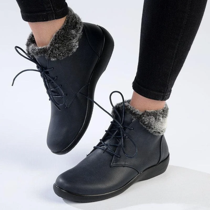 Comfortable Boots Sale Soft Style by Hush Puppies Yuina Fur Collar Ankle Boot - Navy