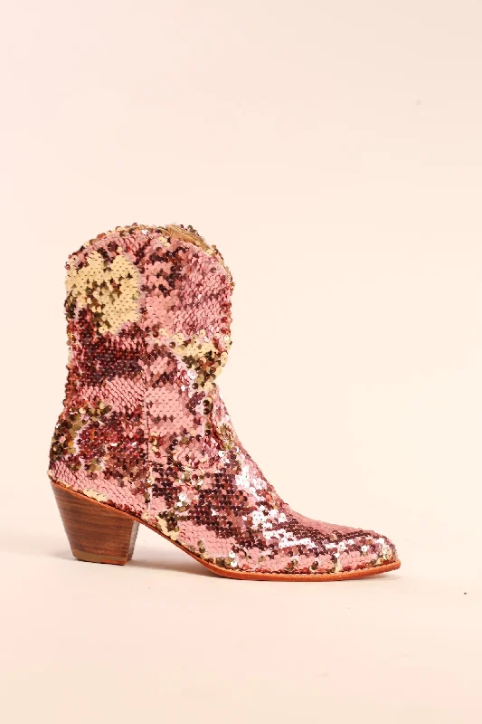 Minimalist Casual Shoes TWO TONE SEQUIN BOOTS TAHSI