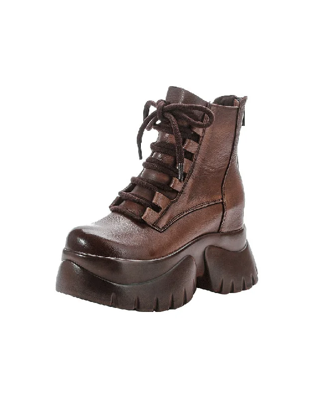 Contemporary Chic Promotions Winter Autumn Waterproof Lace-up Platform Boots